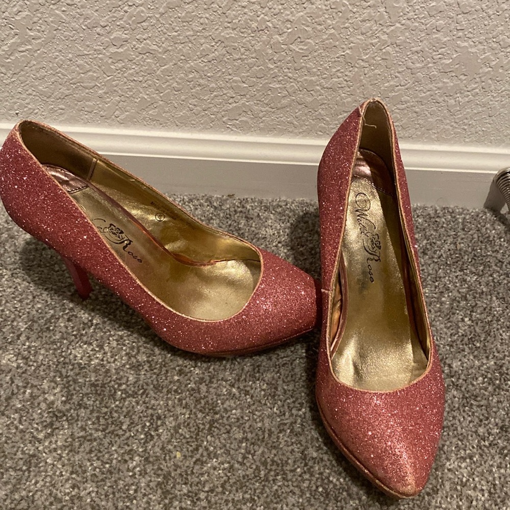 Wild Rose glitter heels